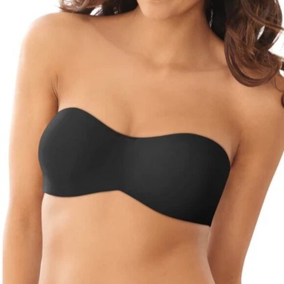 Lilyette Bali BLACK SATIN Bra 38C  Strapless Convertible Underwire  NWOT - Picture 1 of 9